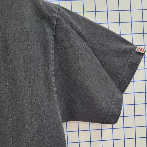 Hawaiian Style Vintage Black Tee Y2K Surf Palm Trees Graphic Single‎ Stitch - Picture 6 of 11